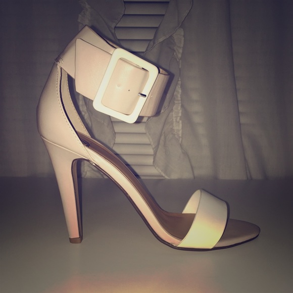 Cream and Beige Heeled Sandals - Picture 1 of 5